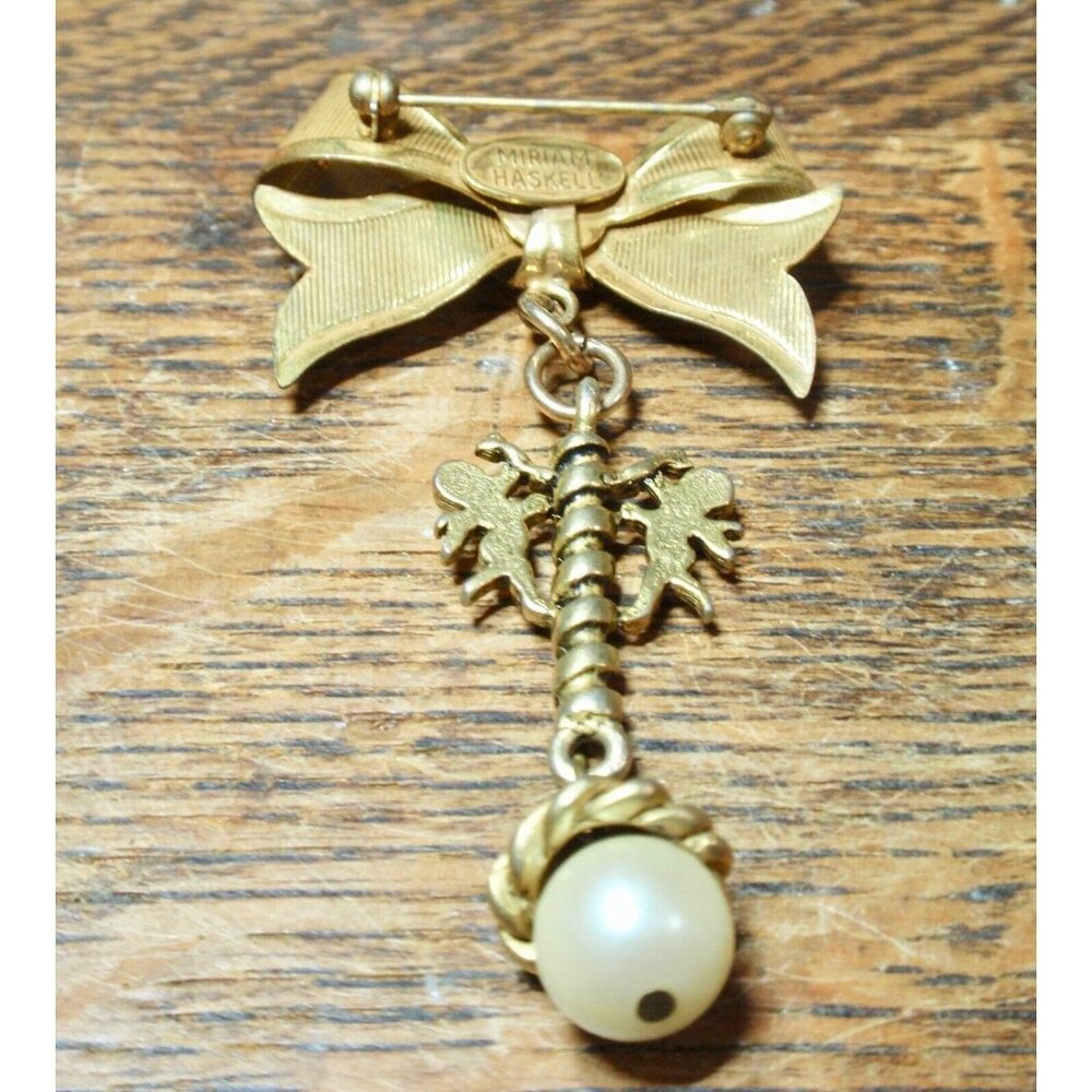 Miriam Haskell Cherub Pearl Drop Brooch